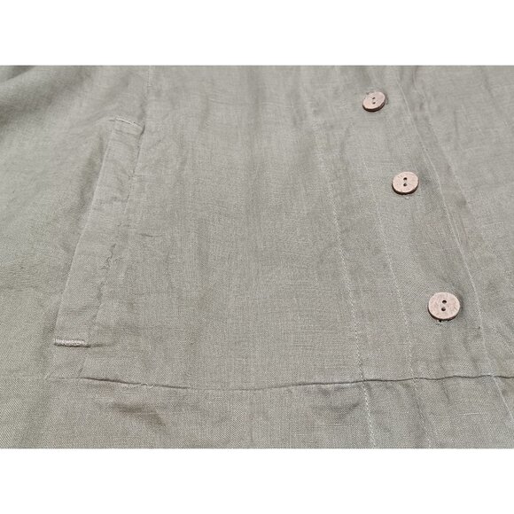 Soft Surroundings Womens Plus Size 3X Linen Tunic Green Oversized Boho Lagenlook - Picture 6 of 9